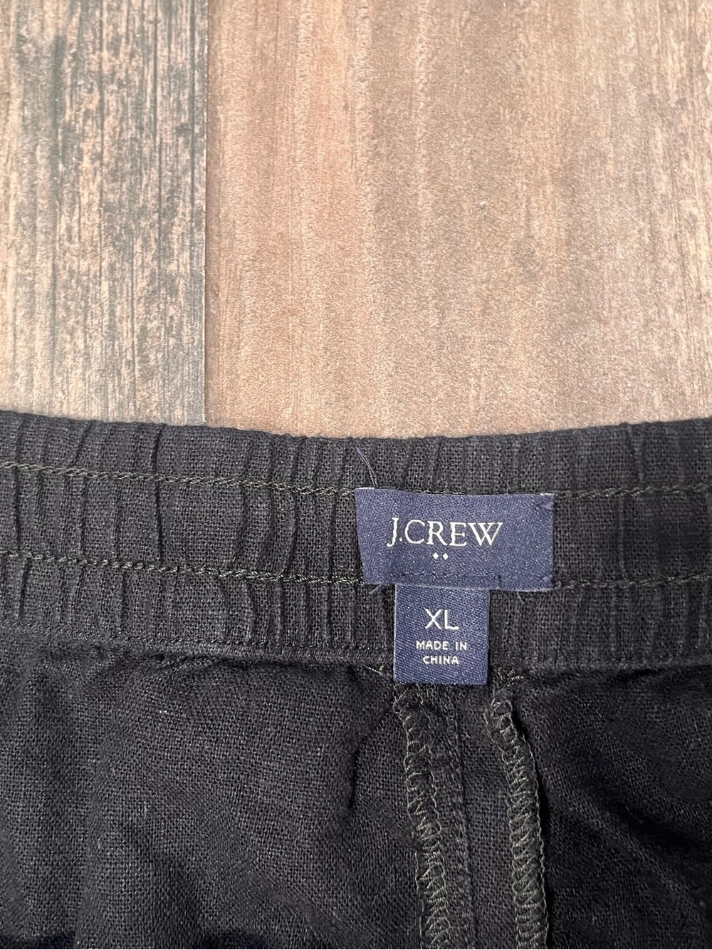 J Crew Black Linen Blend Drawstring Waist Shorts Size XL Coastal Preppy Summer - Picture 6 of 8